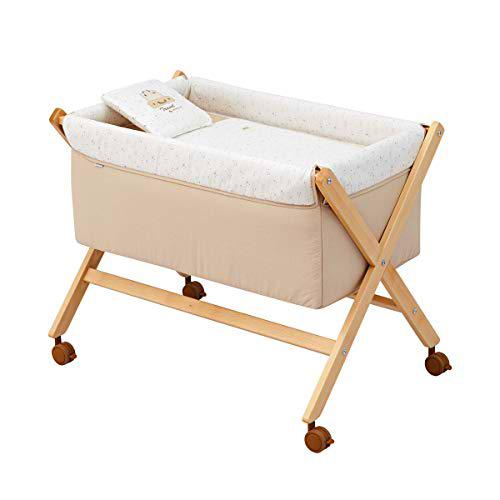 Cambrass Minicuna Tijera Madera, Sky Beige/Natural