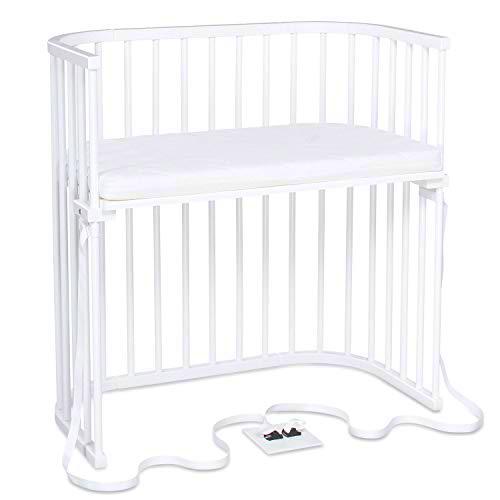 Babybay 166152 Boxspring cuna colecho de madera de haya maciza con colchón Classic Soft para el día y la noche | Cuna regulable en altura &amp; ecológica | Cuna que crece con el niño