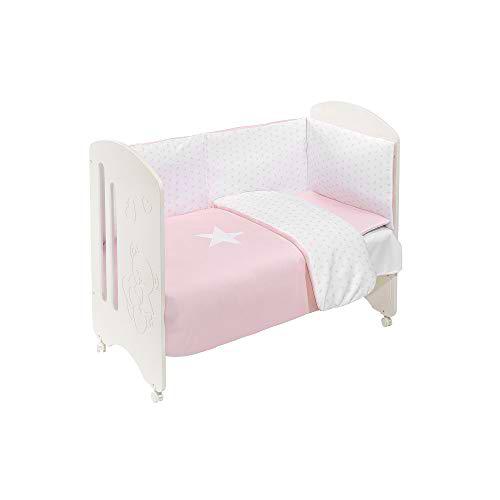 INTERBABY - Cuna Lovely con Textil Estrella Rosa