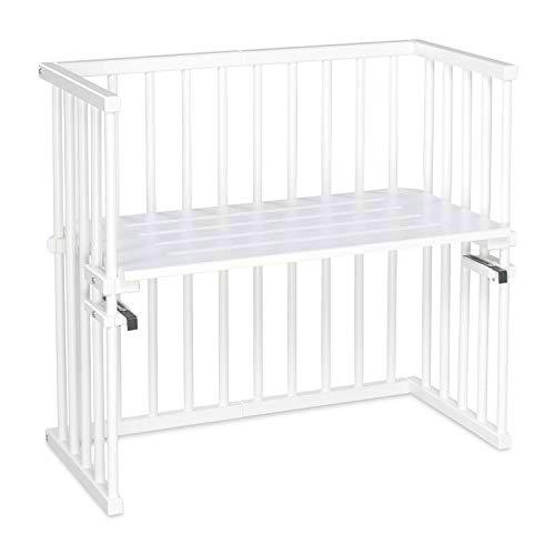 Babybay midi cama auxiliar marrón blanco lacado