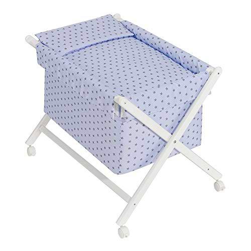 INTERBABY -Minicuna Estrella Mar Azul con Textil