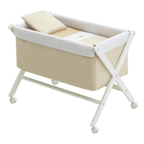 Cambrass - Minicuna Tijera Madera Vichy10 Beige/Bco 55x87x74 cm