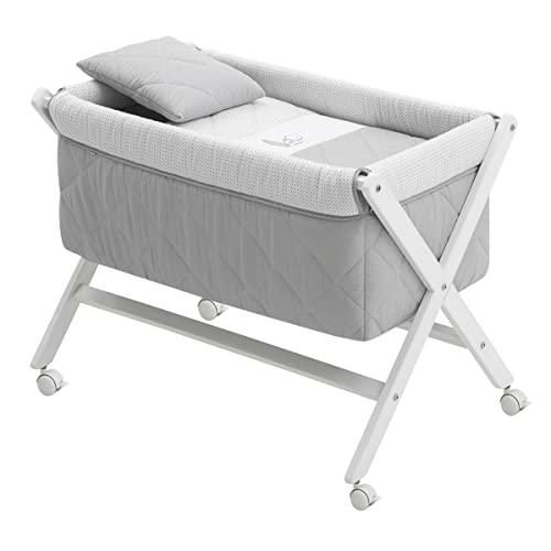 Cambrass - Minicuna Tijera Madera Essentia Gris/Bco 55x87x74 cm