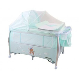 kikka boo - Cuna de viaje Dreamy Bear Mint 2 niveles