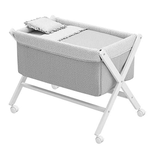 Cambrass - Minicuna Tijera Madera Liberty Gris/Bco 55x87x74 cm