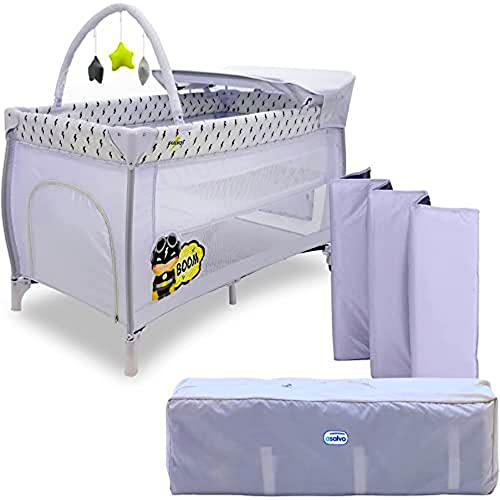 ASALVO Cuna de viaje 120x60 Mix Plus para bebe y niños de 0 a 15kg / 3 EN 1