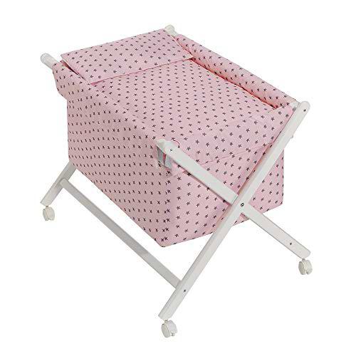 INTERBABY -Minicuna Estrella Mar Rosa con Textil