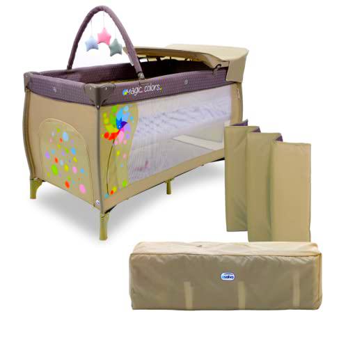 ASALVO Cuna de viaje 120x60 Mix Plus para bebe y niños de 0 a 15kg / 3 EN 1