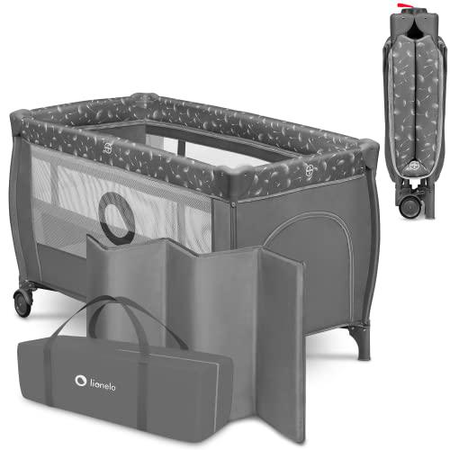 lionelo Stefi Plus 2 en 1 Cuna de Viaje y corralito de bebé de hasta 15 kg con Acceso Lateral con Cremallera