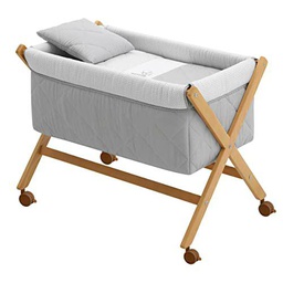 Cambrass - Minicuna Tijera Madera Essentia Gris/Natural 55x87x74 cm