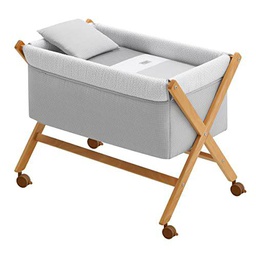 Cambrass - Minicuna Tijera Madera Vichy10 Gris/Natural 55x87x74 cm