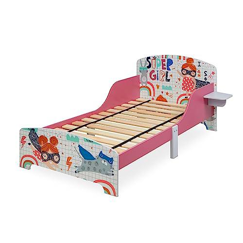 Relaxdays Cama Infantil con Estante, Baja, Somier Láminas