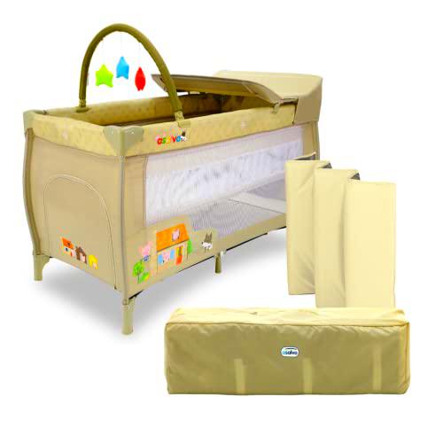 ASALVO Cuna de viaje 120x60 Mix Plus para bebe de 0 a 15kg /3 EN 1