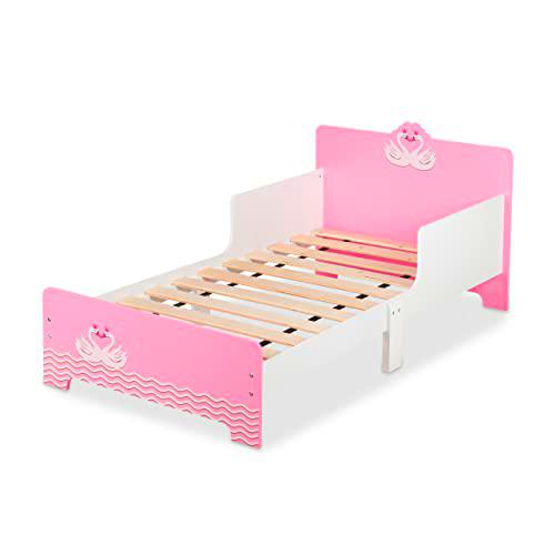 Relaxdays Cama Infantil Diseño Cisne, Bordes Anticaída