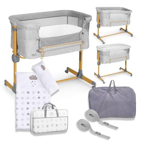 ms Minicuna Colecho Sleepy + Textil Stars - Cuna Colecho Regulable Multialturas, Reclinable