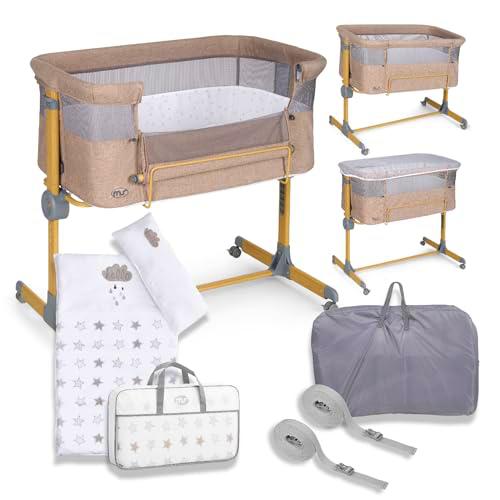 ms Minicuna Colecho Sleepy + Textil Stars - Cuna Colecho Regulable Multialturas, Reclinable